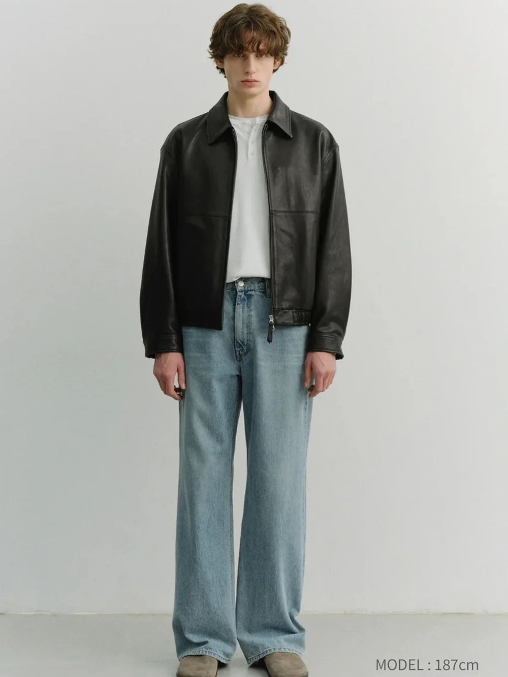 UNISEX DRIZZLER LEATHER JACKET BLACK